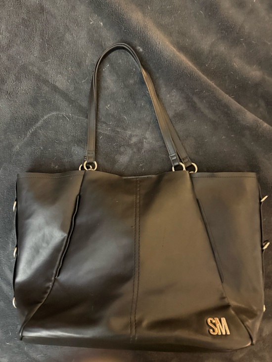 Steve Madden Handbags - Steve Madden Black Tote Bag with SM Accent
